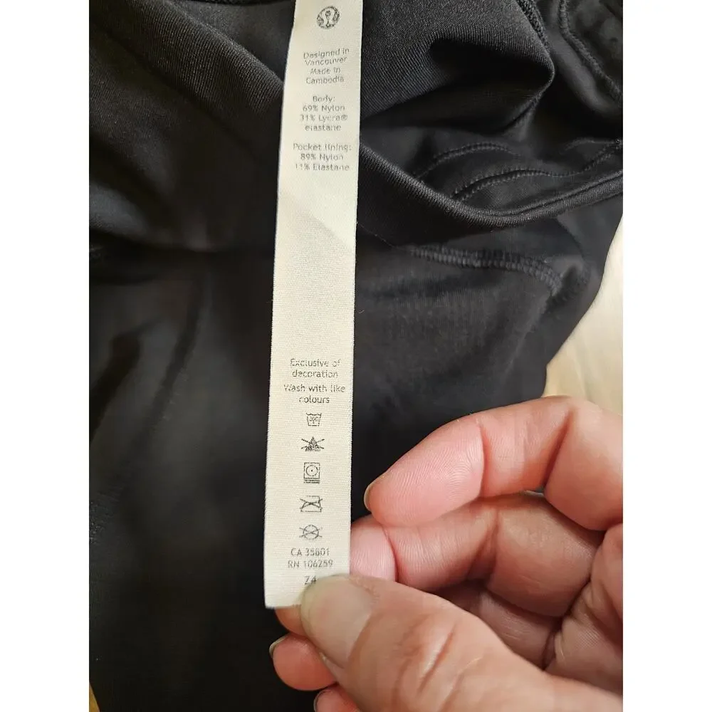 Lululemon Fast Free Cropped Leggings Black Women's Size 4‎